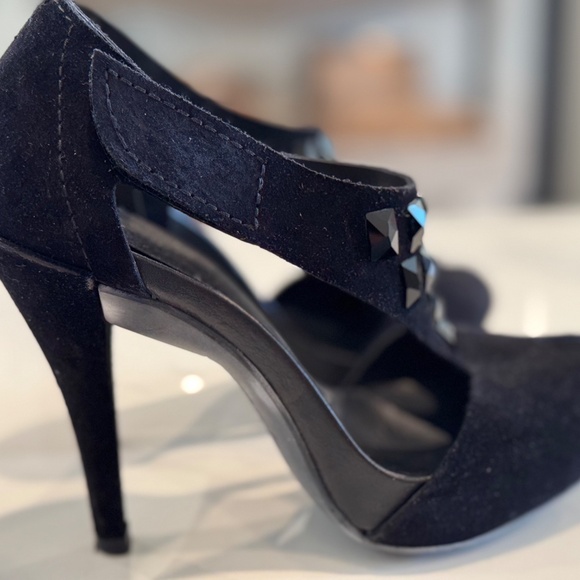 Pedro Garcia “Precious” Black Suede Open-Toe Heels – Size 5.5 US – Pre-Owned - Picture 11 of 16